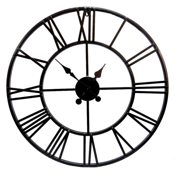 Black steel clock