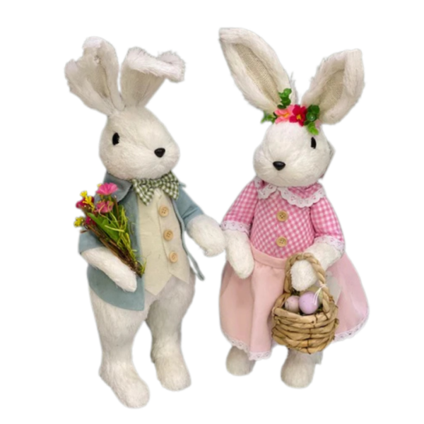 Standing Pair of white bunnies