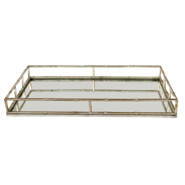 Silver rectangular tray